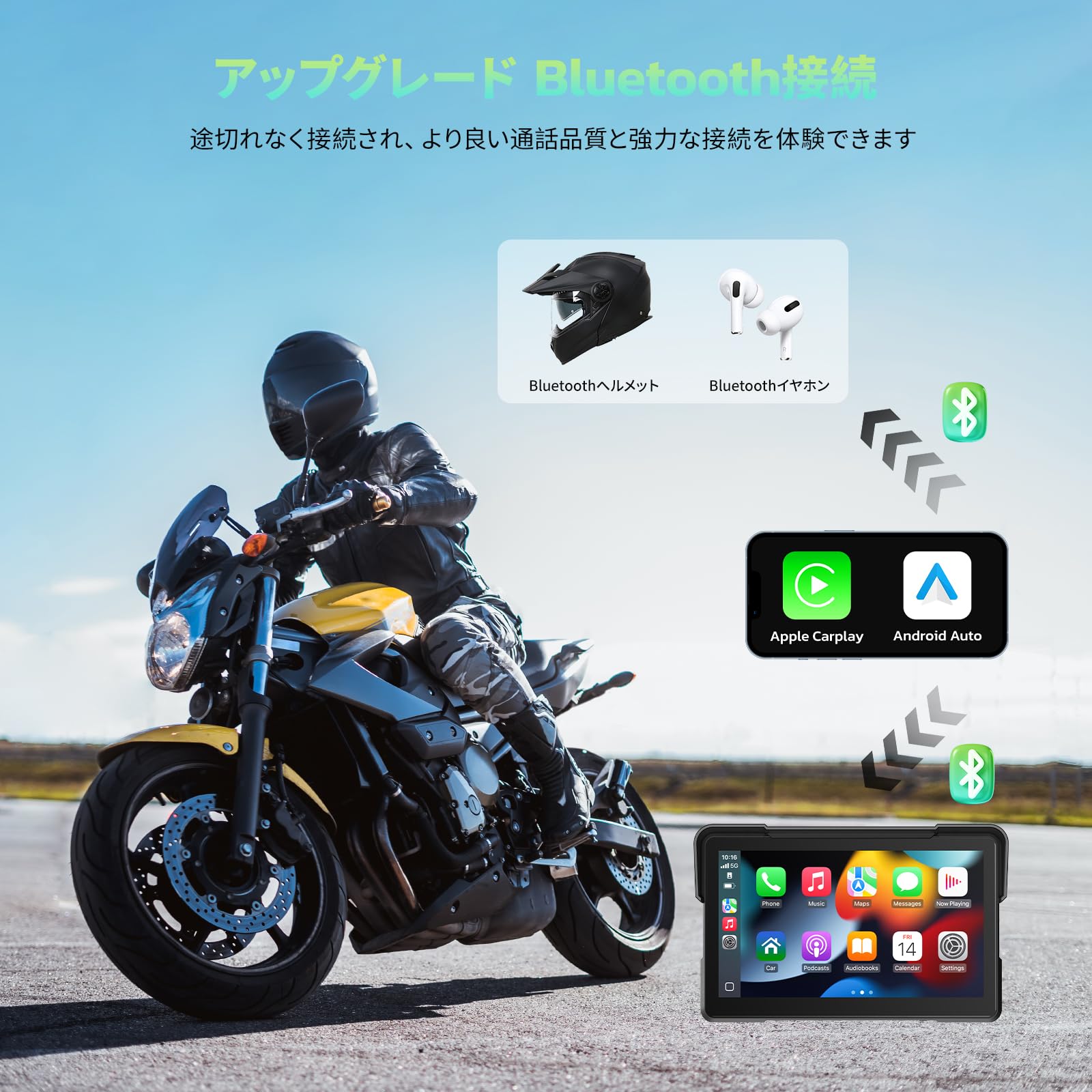 Amazon.co.jp: LAMTTO 7インチ バイク用ディスプレイオーディオ バイク